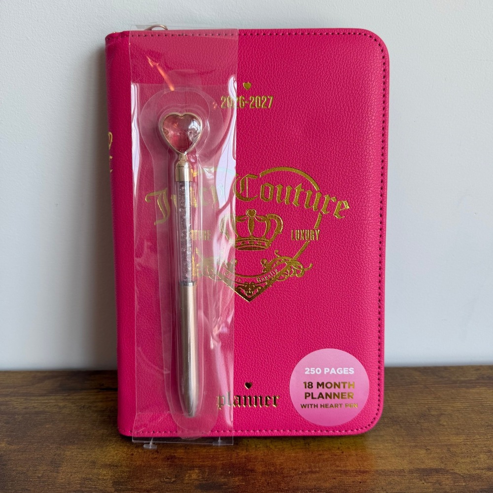 New Juicy Couture 18 Month Planner 2026-2027 Pink Heart Pen Stationery Journal